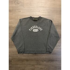 Vintage Timberland Weathergear Crewneck Sweatshirt Sz L Grey Hip Hop 90s Y2K